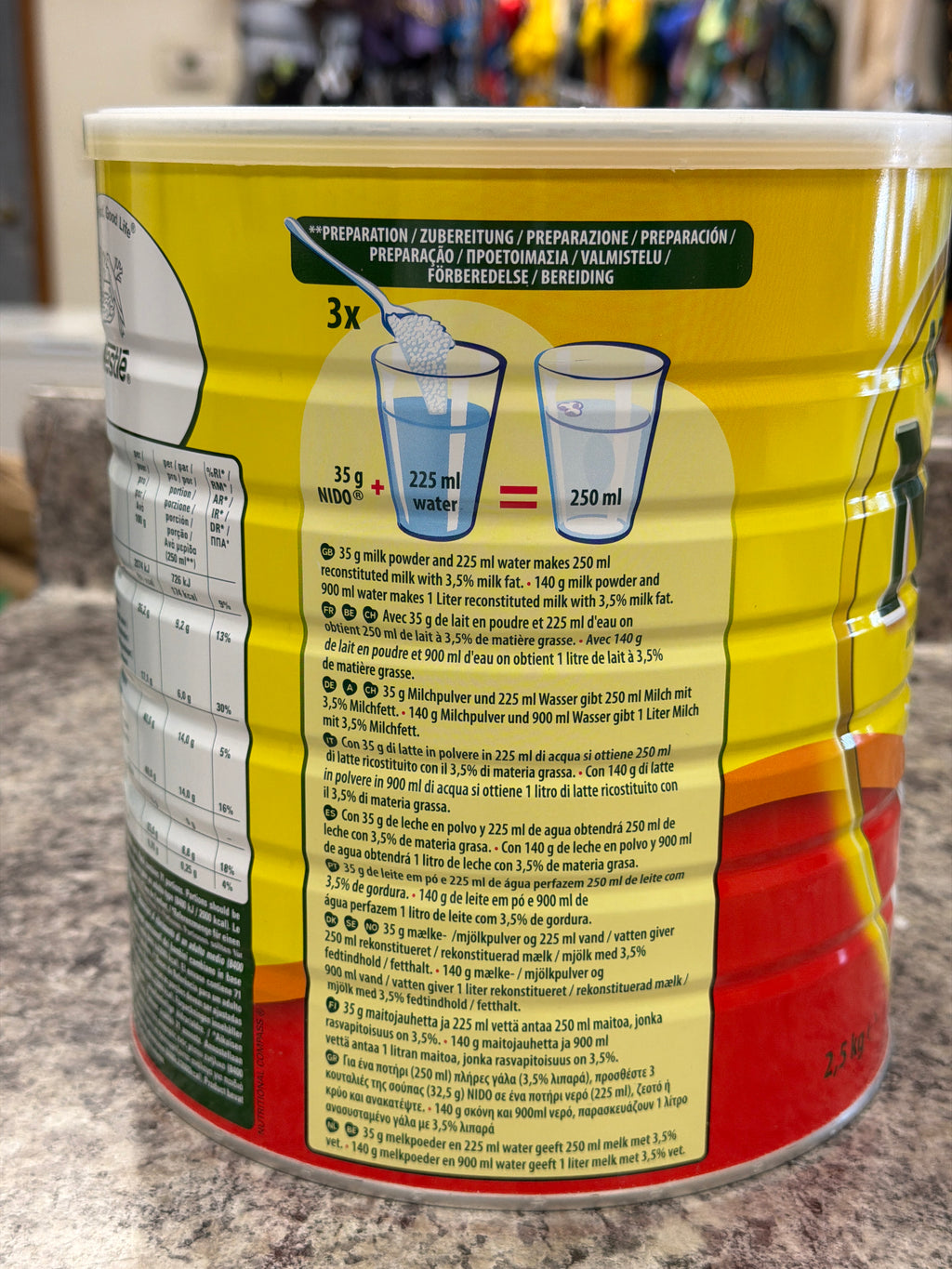 Nestle NIDO DRY WHOLE MILK 2.5Kg .