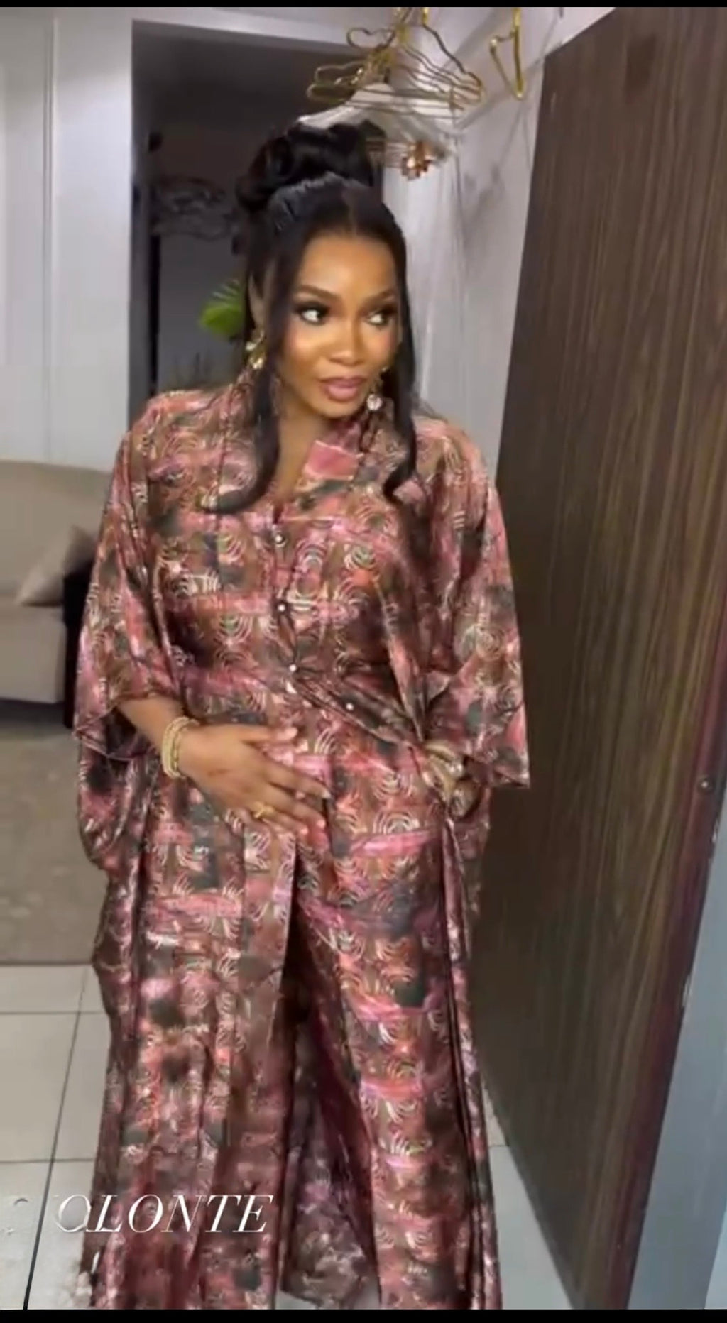 Like picture, long robe and pant