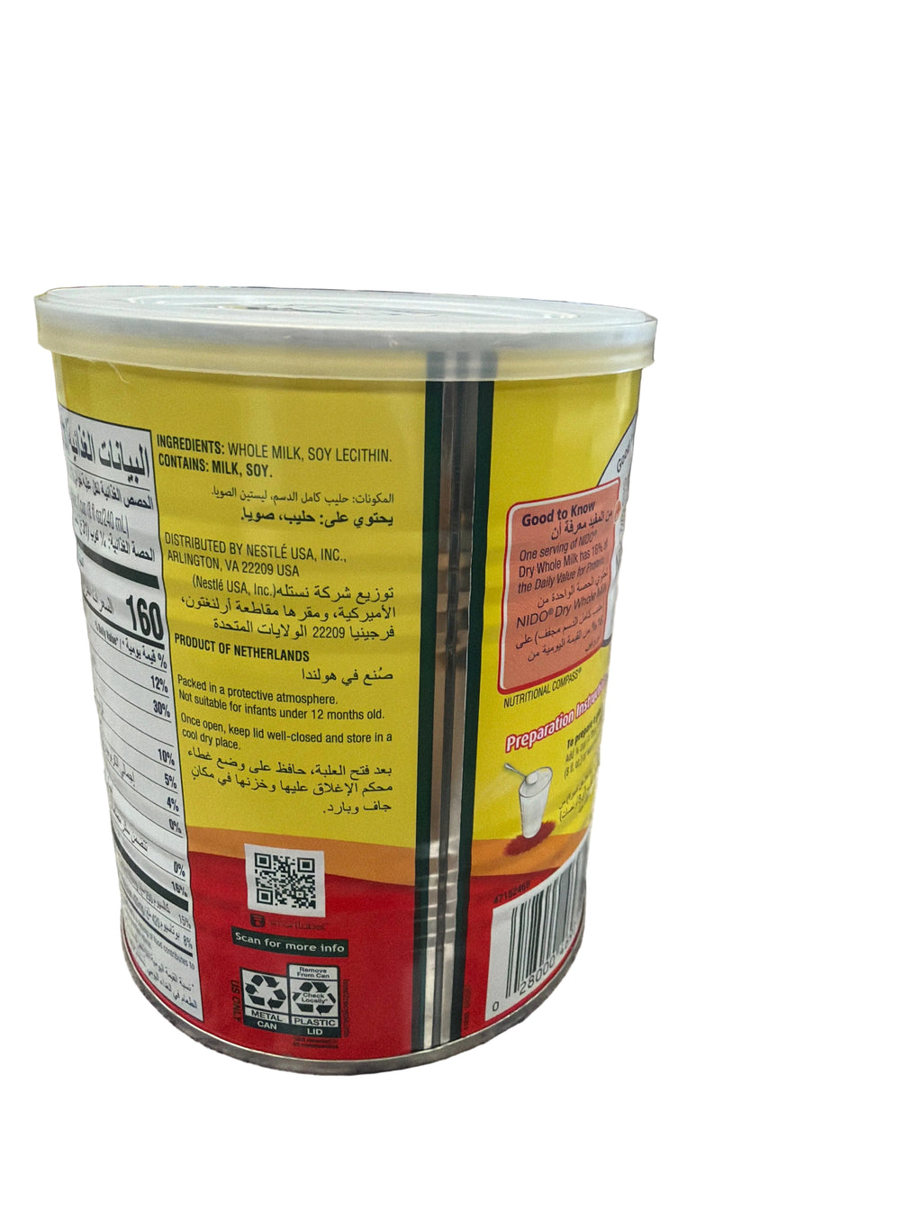 NIDO DRY WHOLE MILK  400g contains 28%Milkfat
